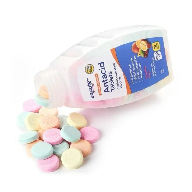 Equate Ultra Strength Antacid Chewable Fruit Tablets, over the Counter, 1000 mg, 72 Ct |Exp 10-2026| - Image 4